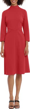 Maggy London Mock Neck Midi Dress