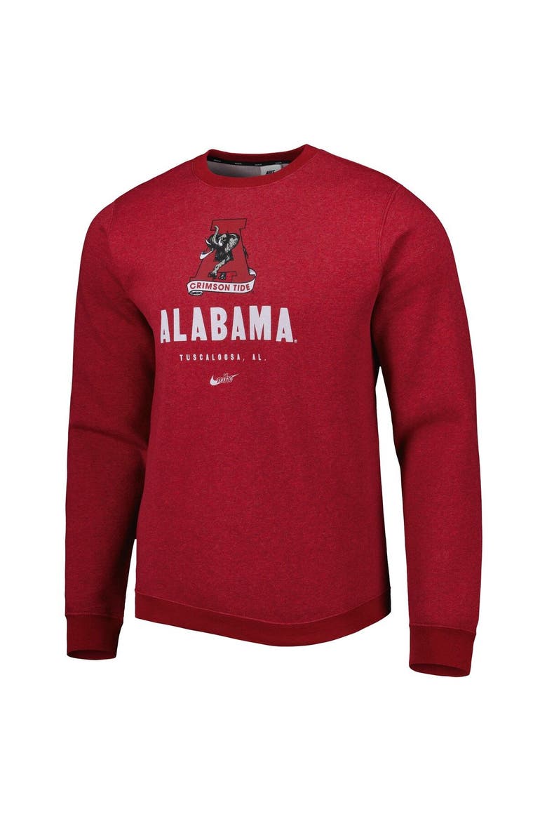 Men's Nike Crimson Alabama Crimson Tide Vault Stack Club Fleece Pullover Sweatshirt, Alternate, color, Crimson
