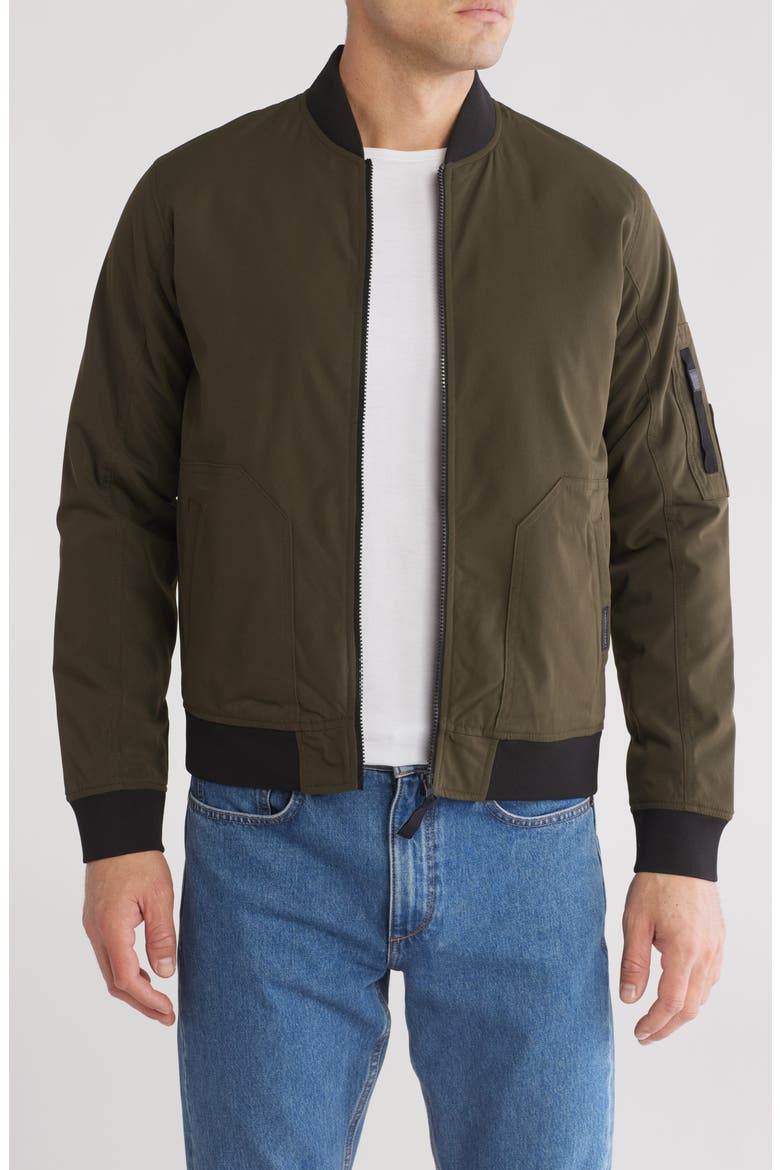 Padded Bomber Jacket, Main, color, OLIVE