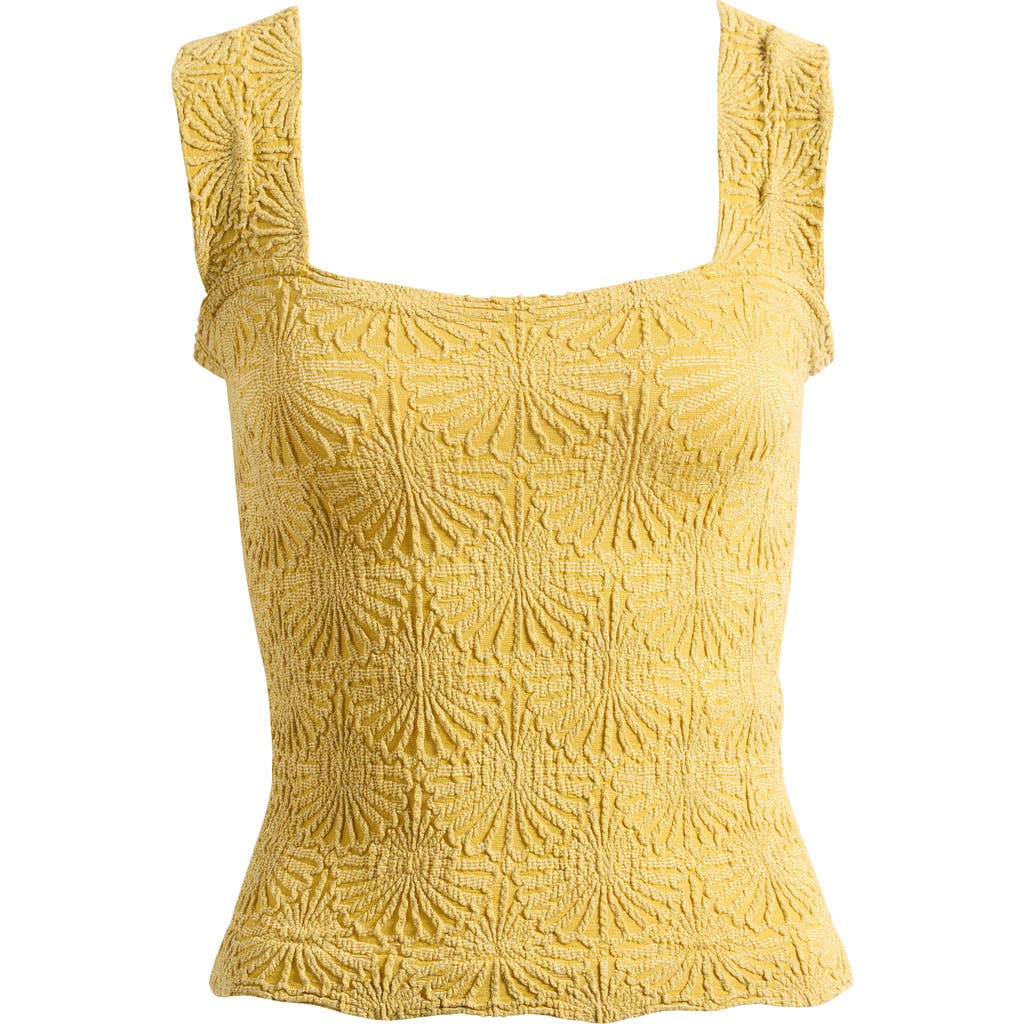 Free People Love Letter Floral Knit Camisole In Yellow