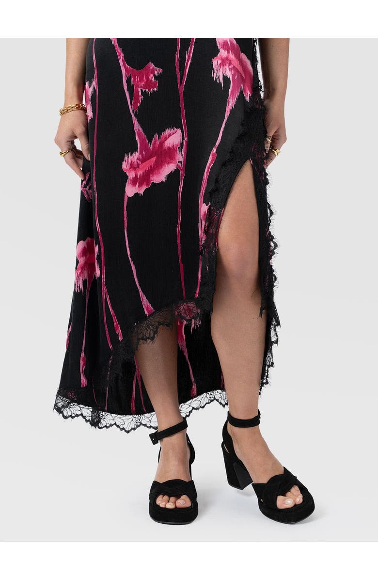 Saint + Sofia Harper Lace Cami Dress, Alternate, color, Pink Stem Floral