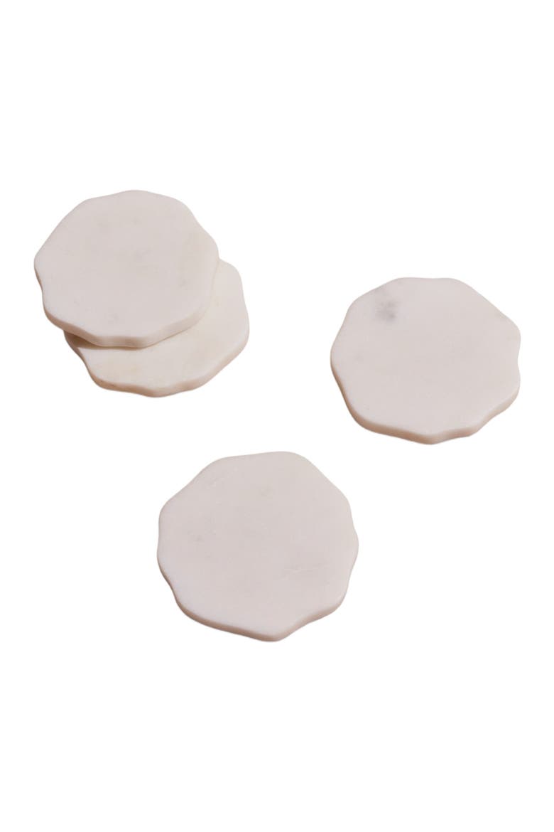 Flor Marble Costers - Set of 4, Main, color, White
