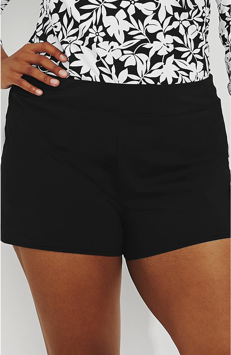 Lands' End 3" Tummy Control Modest Swim Shorts, Main, color, Black