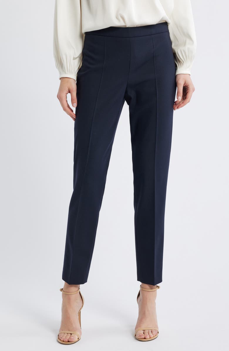 BOSS Tiluna Slim Fit Pants, Main, color, Clean Navy