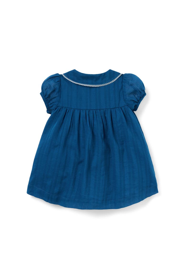 Baby Textured Stripe Collar Dress, Alternate, color, Blue