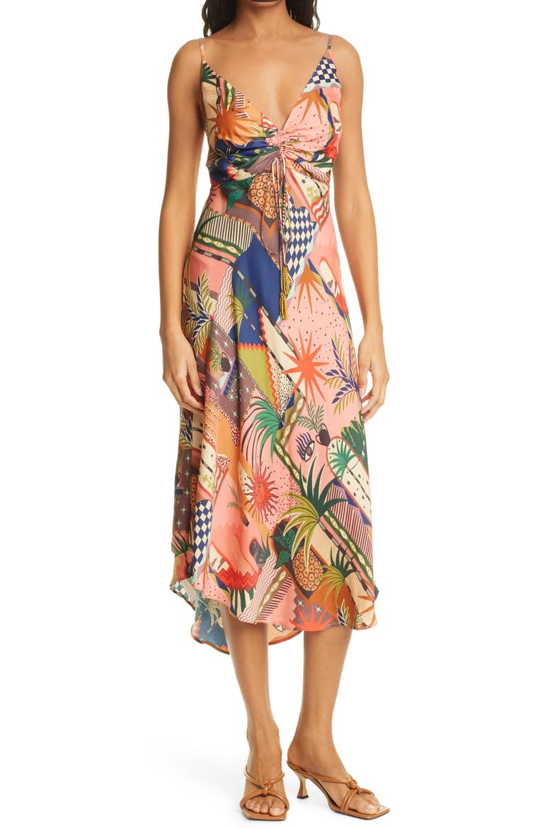Mystic City Midi Dress, Main, color, CORAL MULTI
