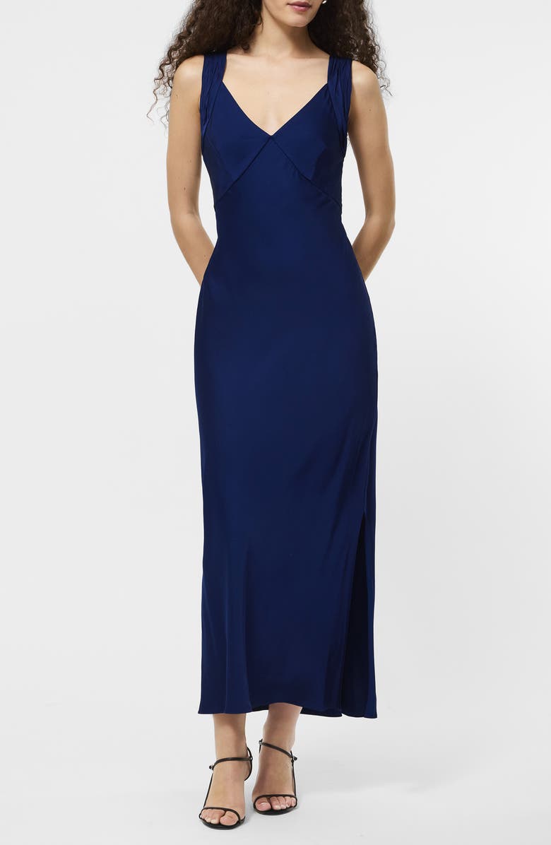 French Connection Ennis Satin Slipdress, Main, color, Royal Blue