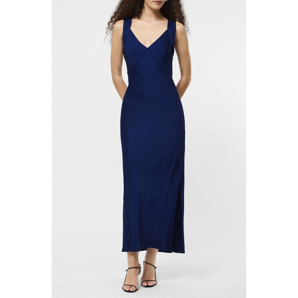 French Connection Ennis Satin Slipdress In Blue