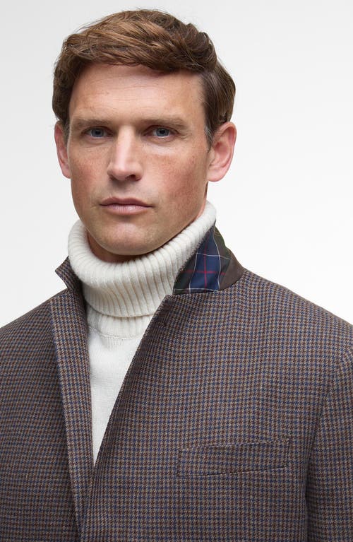 Barbour Holloway Micro Houndstooth Brushed Wool Blend Sport Coat In Brown