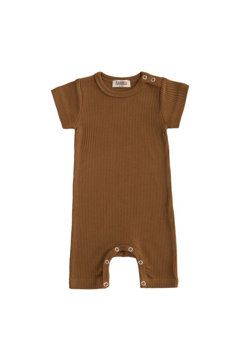 Short Sleeved Modal Romper, Main, color, Brown