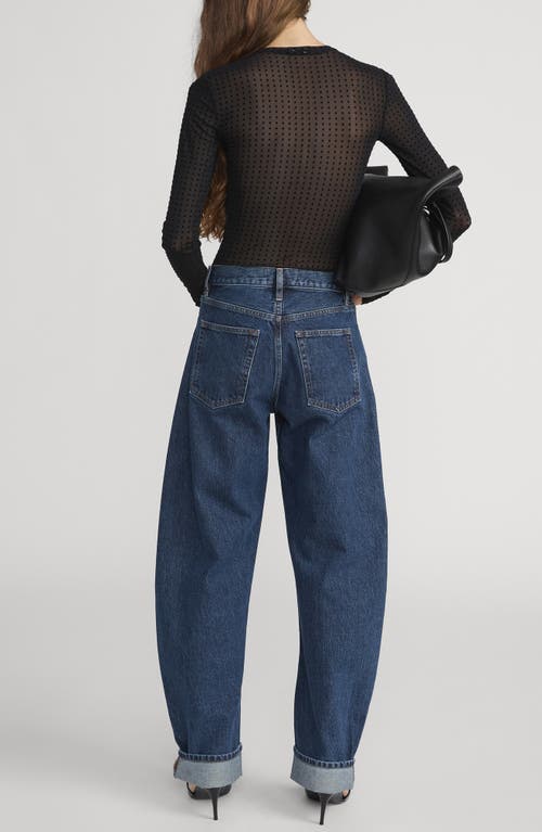 Frame Swiss Dot Sheer Mesh Top In Black