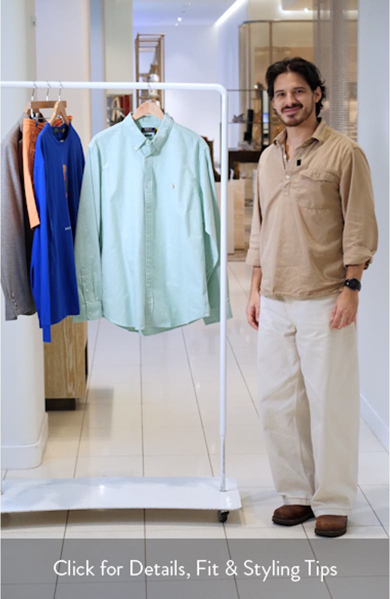 Classic Fit Solid Green Button-Down Oxford Shirt, sales video thumbnail