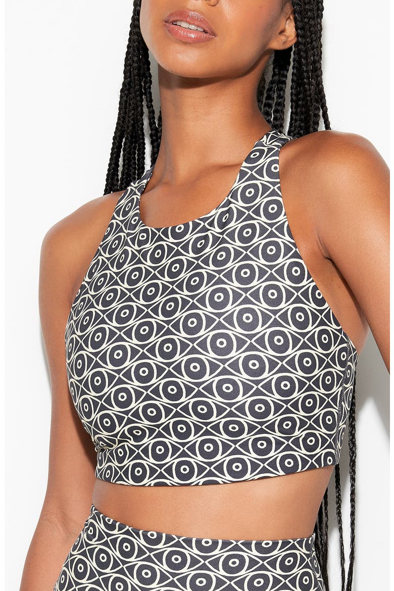 Mystic Eye Laurel Longline Racerback Sports Bra, Main, color, ASH