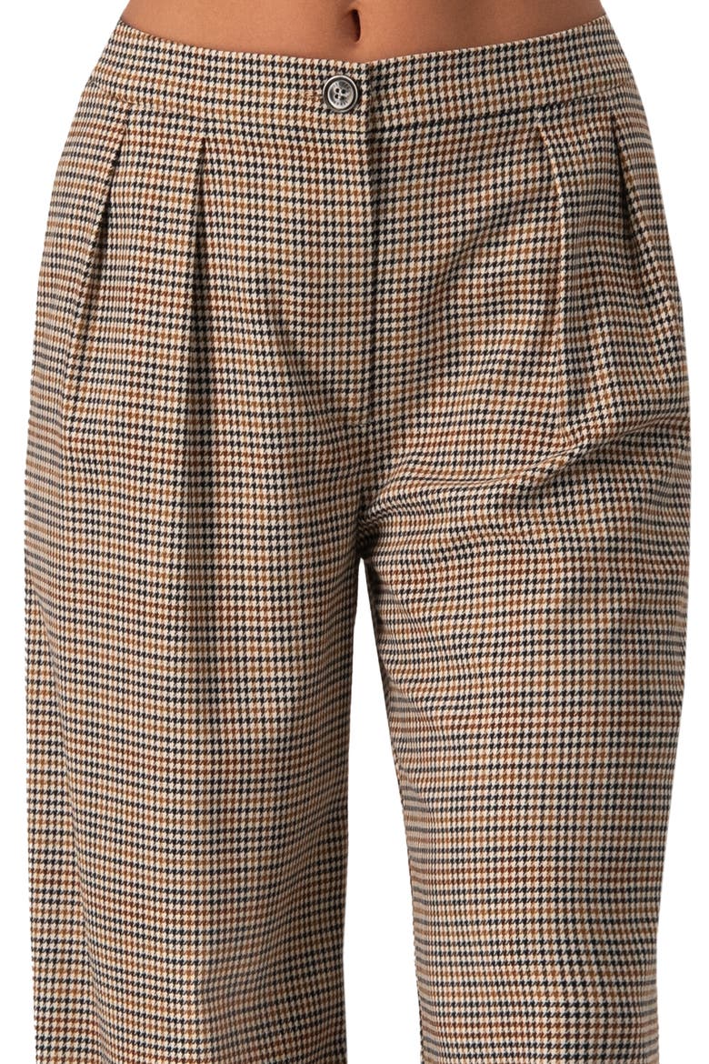 Straight Pleated Patterned Trousers, Alternate, color, Multicolor