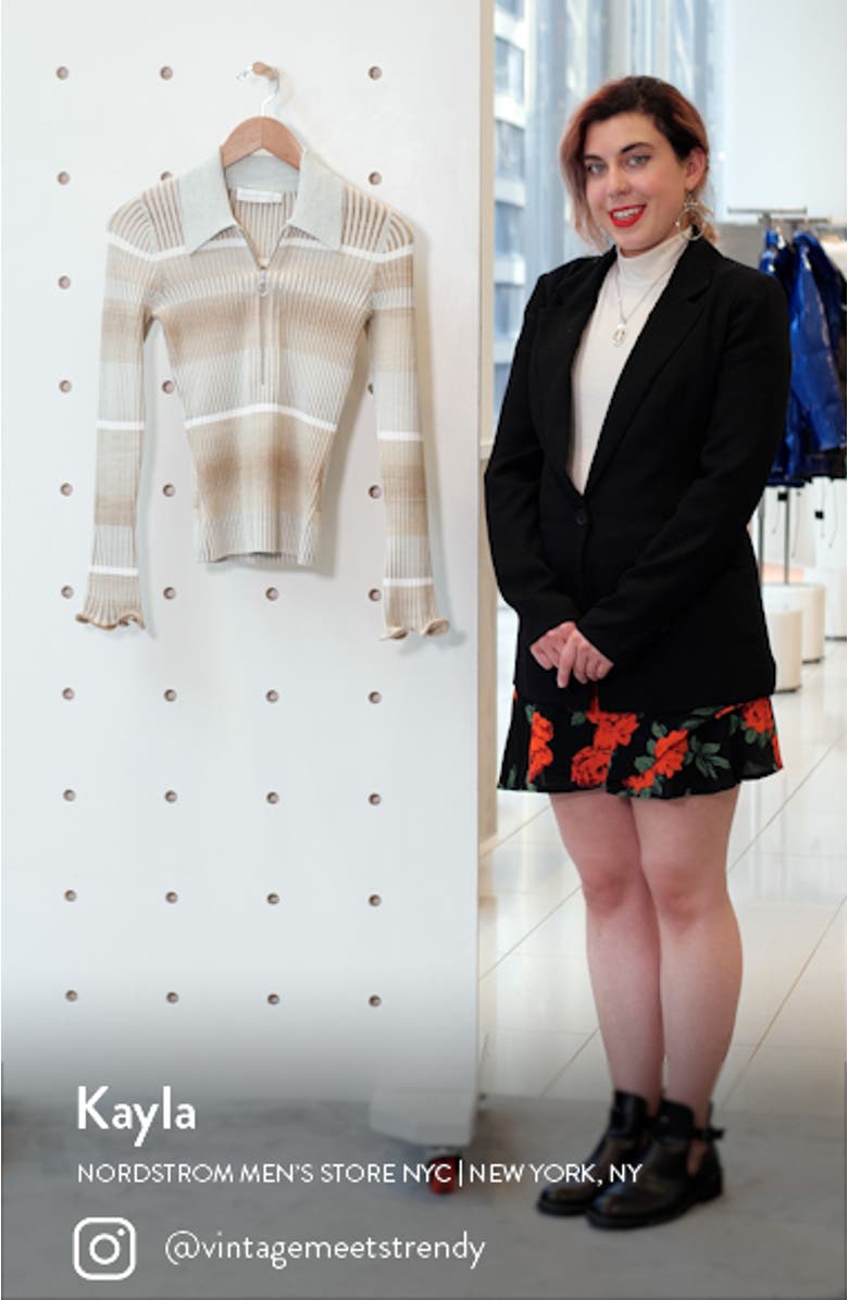 Jonathan Simkhai Allyson Space Dye Stripe Half Zip Polo, sales video thumbnail