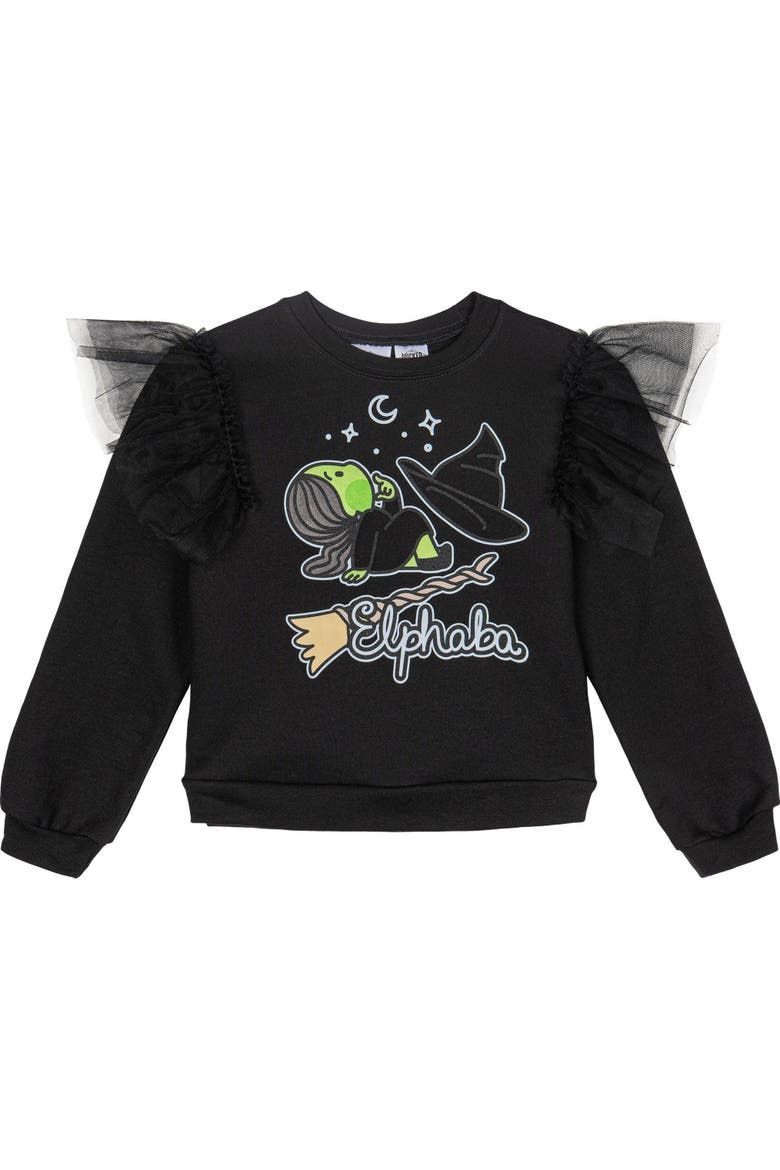 2-Piece Fleece Sweatshirt and Flare Leggings Set, Alternate, color, Elphaba Black Grey