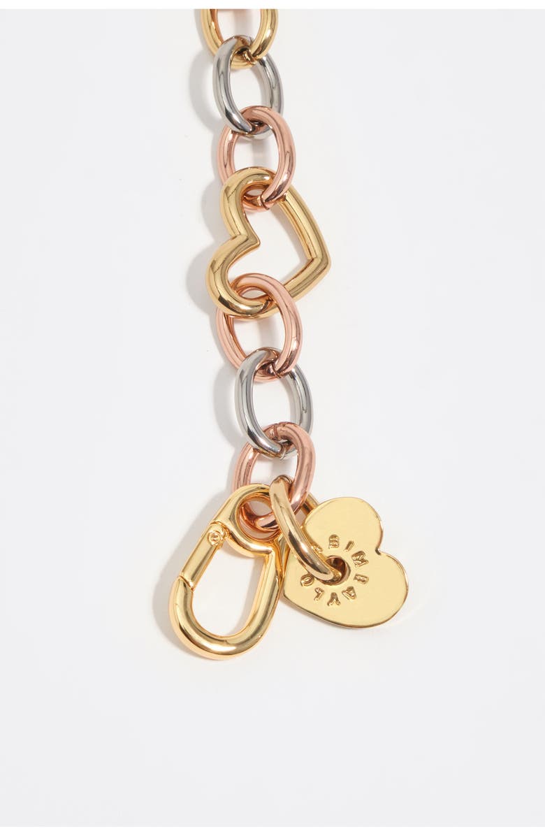 Bimba y Lola Heart Logo Metal Chain Necklace, Alternate, color, Multigold