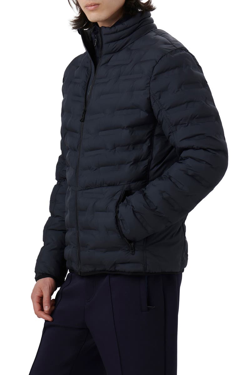 Bugatchi Quilted Bomber Jacket, Alternate, color, Navy