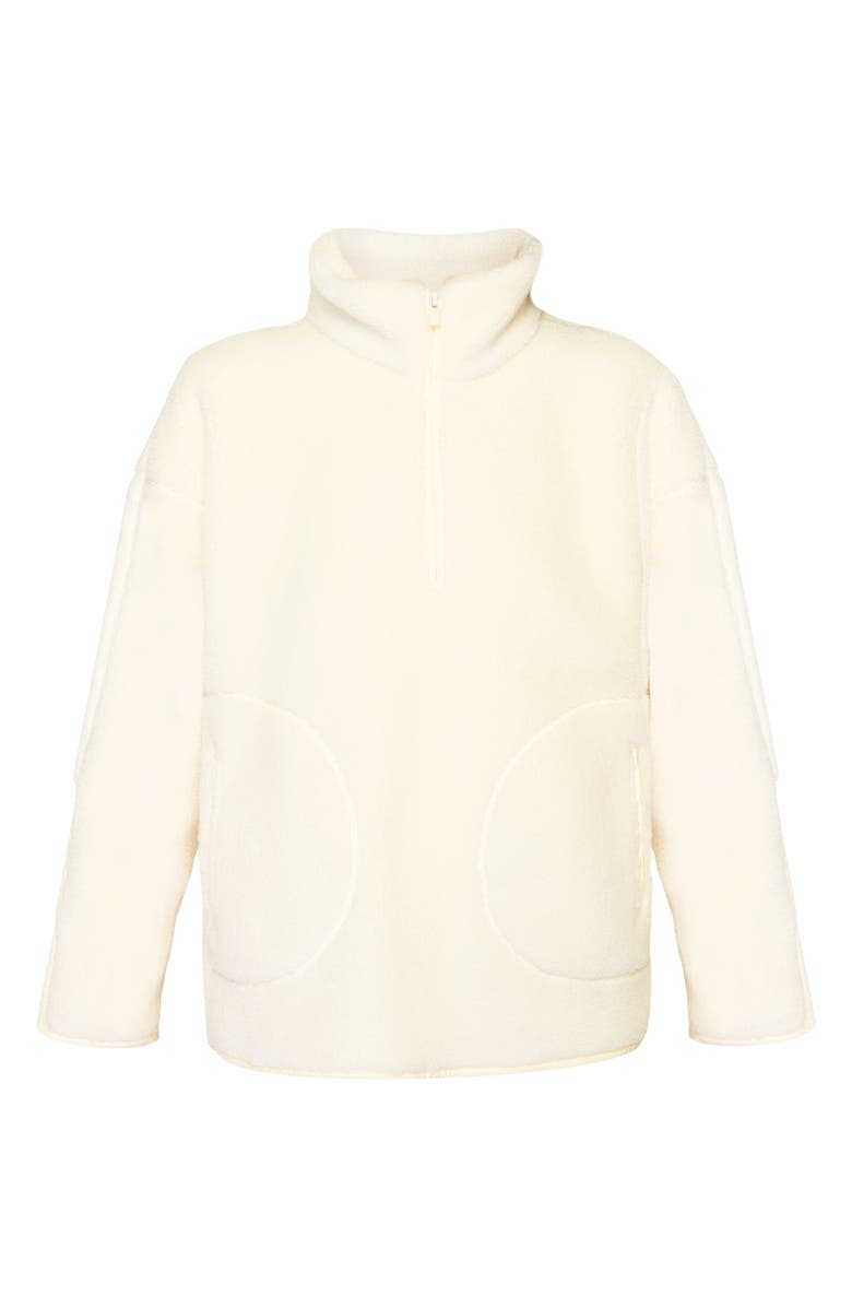 Sweaty Betty Oversize Fleece Half Zip Top, Alternate, color, Studio Whi
