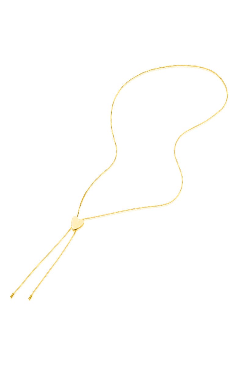 Adornia Gold Vermeil Heart Bolo Necklace, Main, color, Yellow
