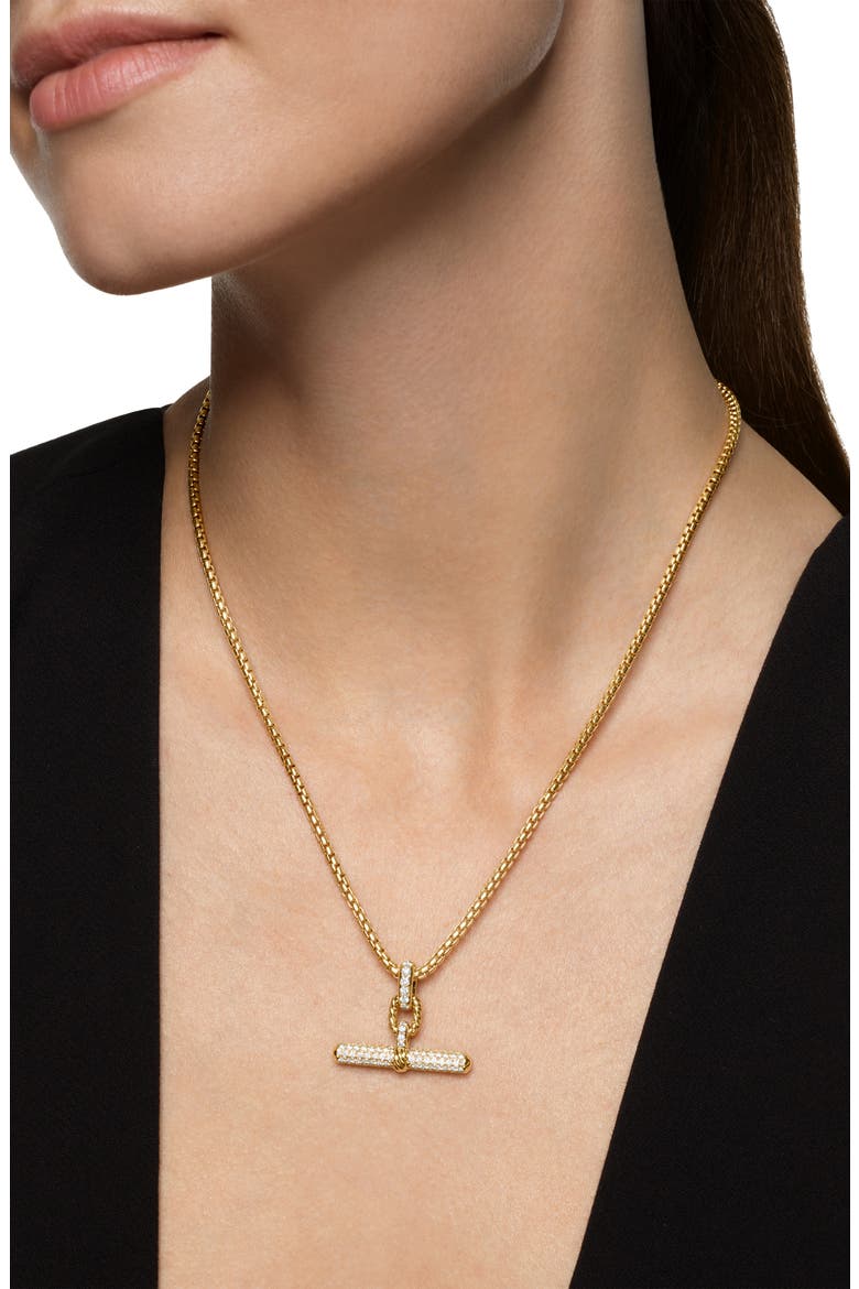 Madison® Toggle Pendant in 18K Yellow Gold with Diamonds, 29mm, Alternate, color, DIAMOND