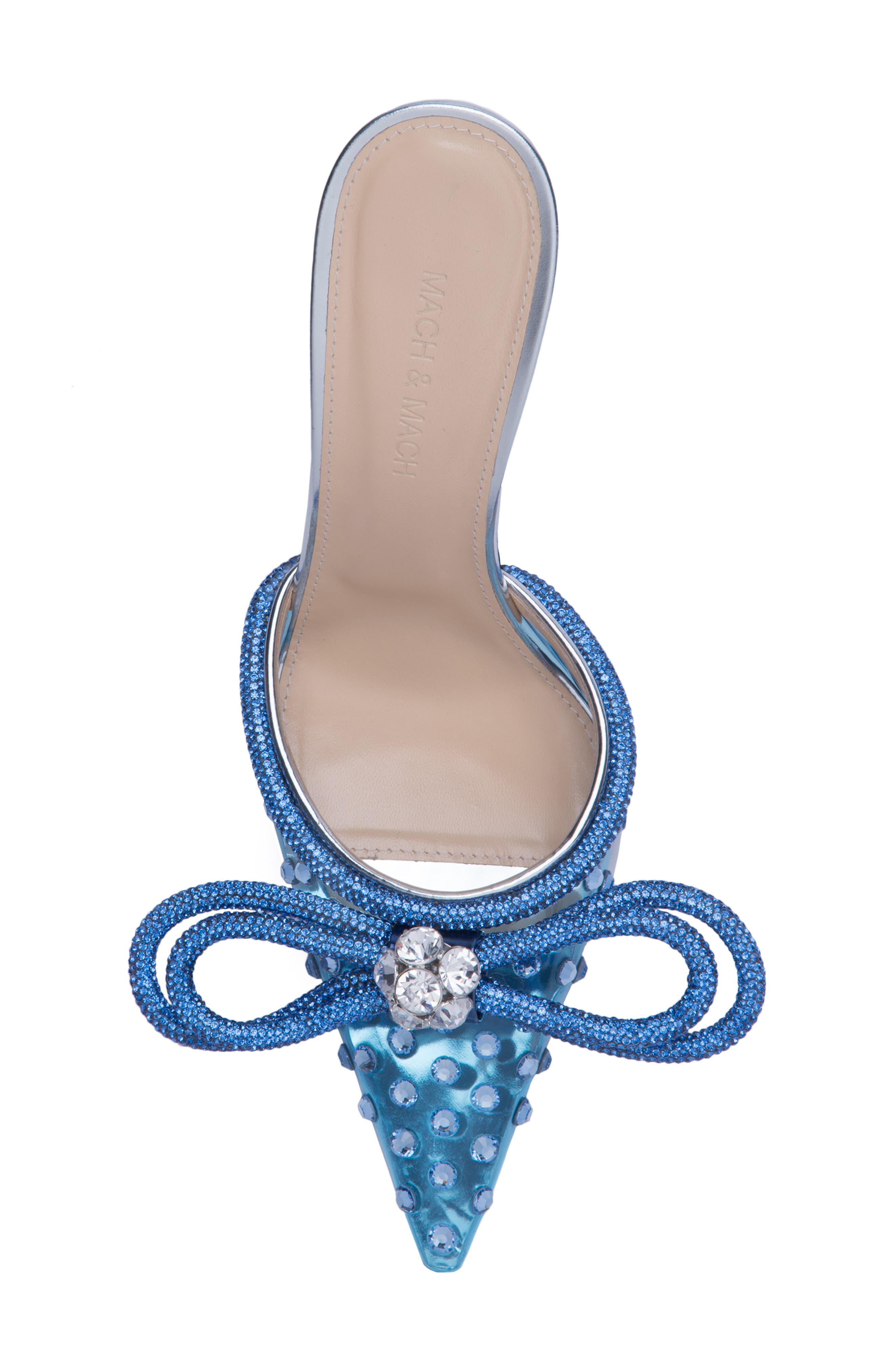 Mach & Mach Double Crystal Bow Pointed Toe Mule, Alternate, color, 