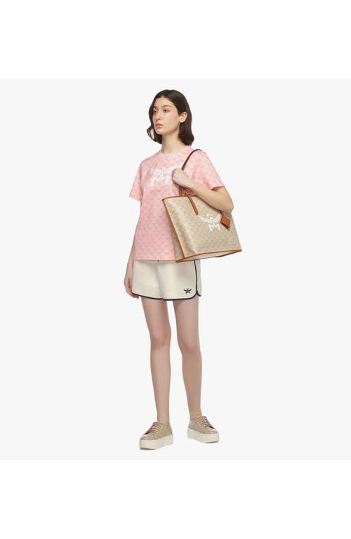 Mcm Medium Himmel Lauretos Leather Tote Bag In Brown