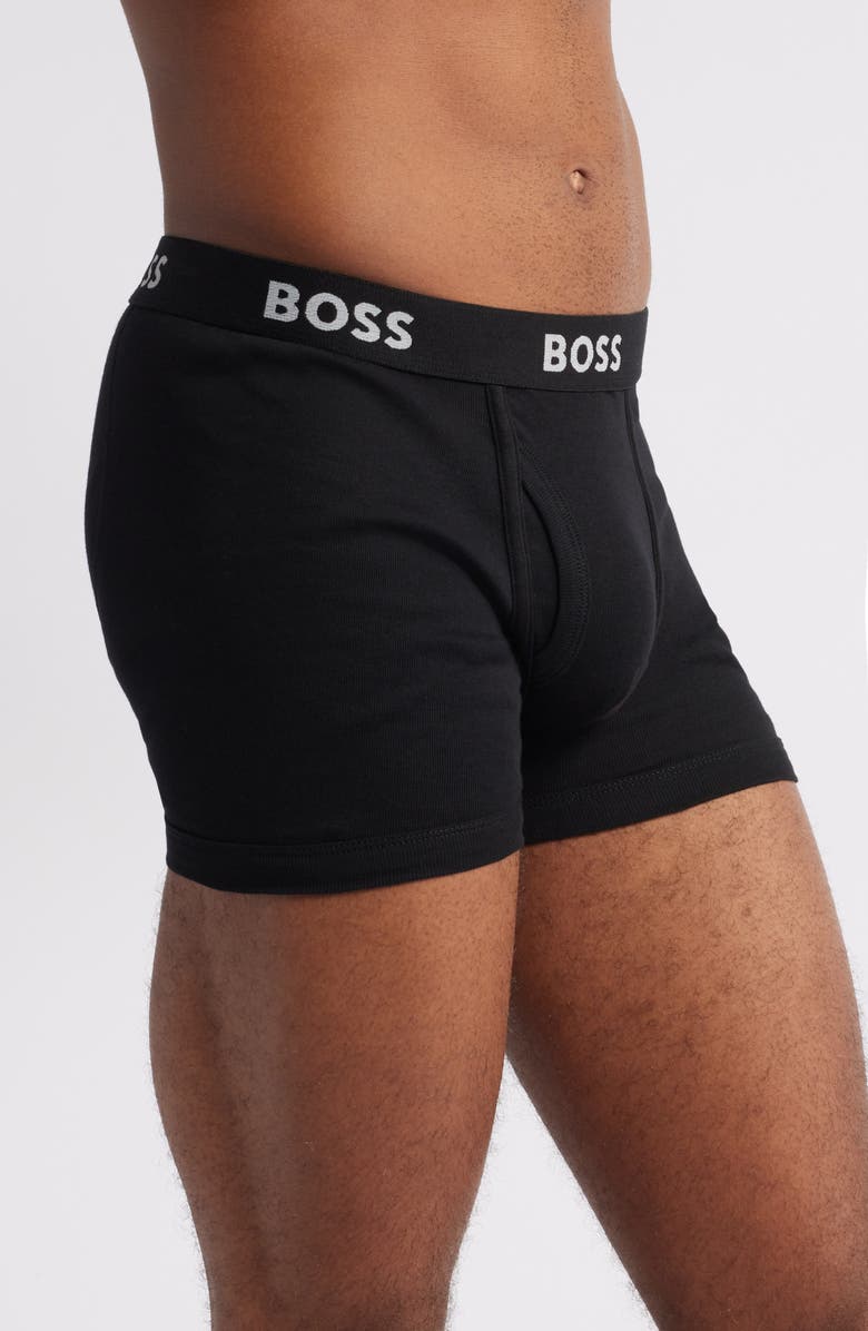 BOSS 5-Pack Authentic Cotton Boxer Briefs, Alternate, color, Black