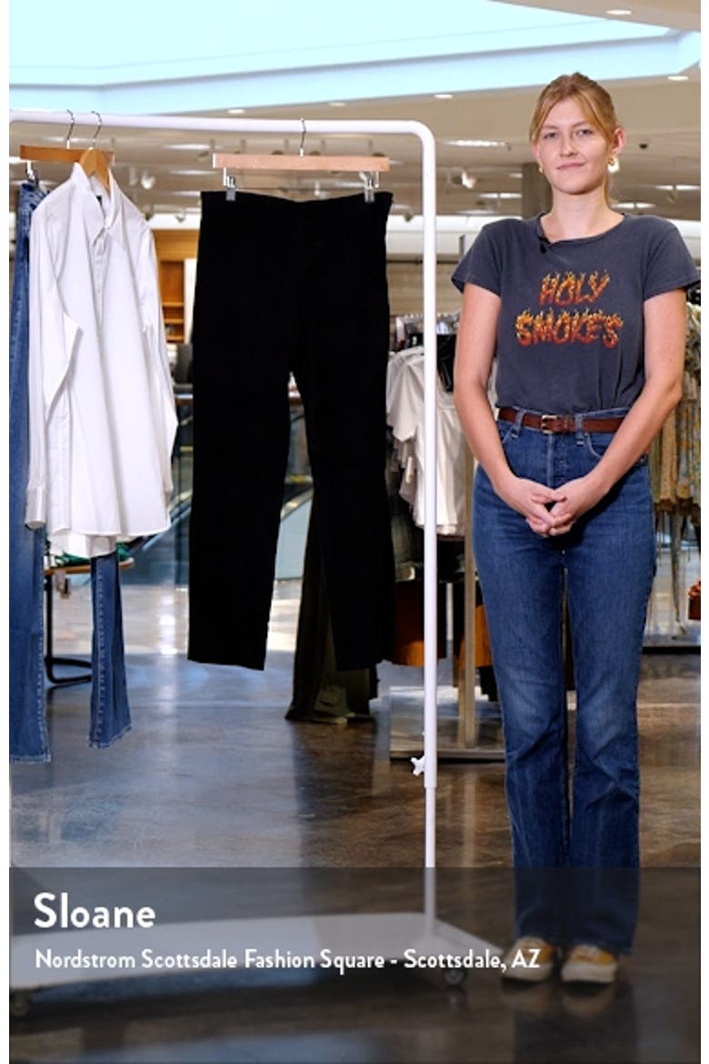 Lambskin Suede Crop Flare Leg Pants video