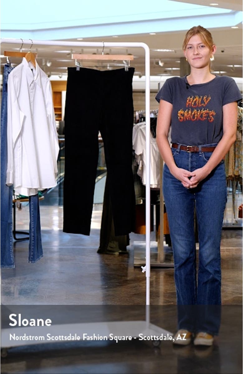 Lambskin Suede Crop Flare Leg Pants, sales video thumbnail