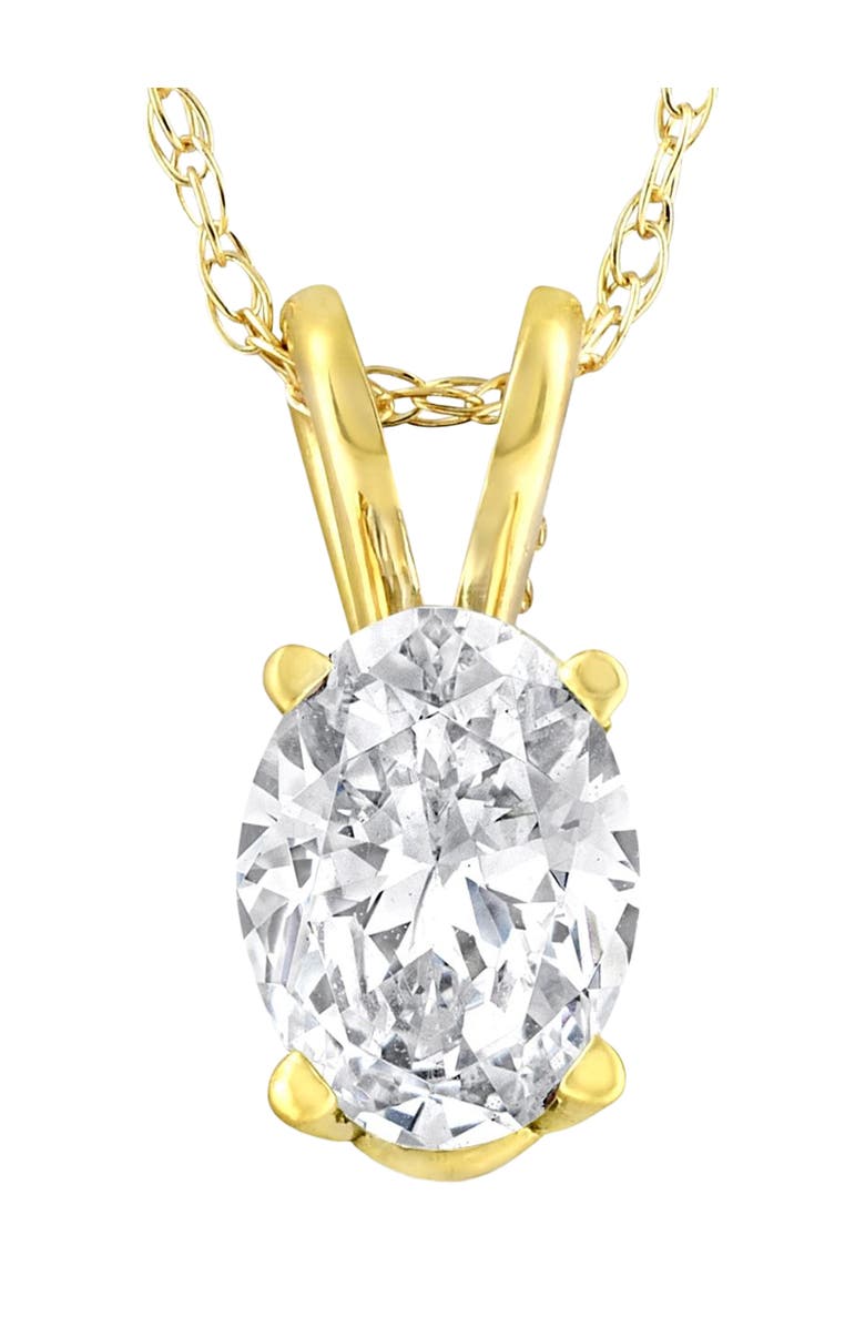Bliss Diamond 1/2Ct Lab Grown Oval Diamond Solitaire Pendant 14k Gold Necklace, Main, color, 
