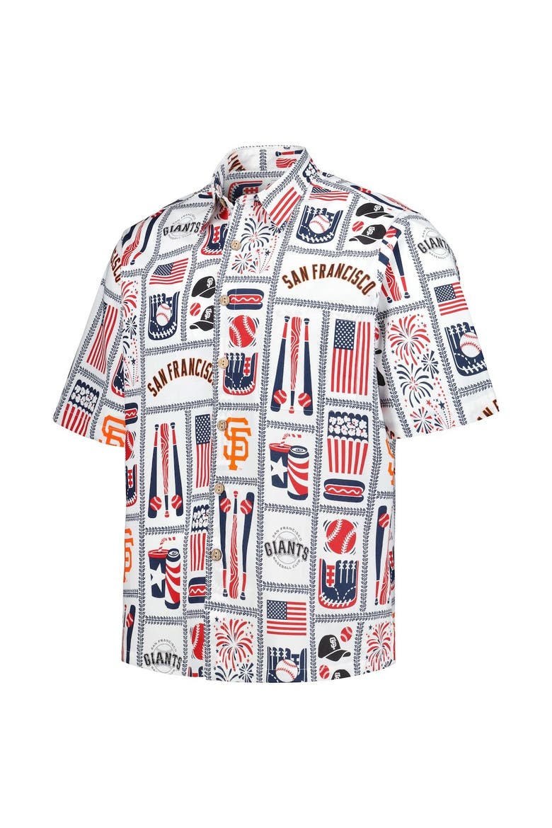 Men's Reyn Spooner White San Francisco Giants Americana Button-Up Shirt, Alternate, color, White