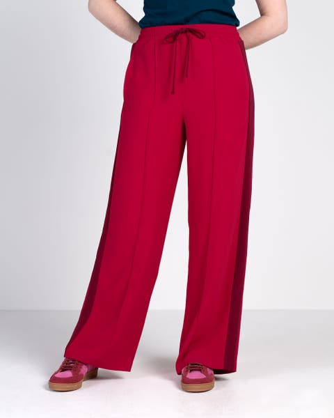 Drawstring Waist Side Stripe Trousers