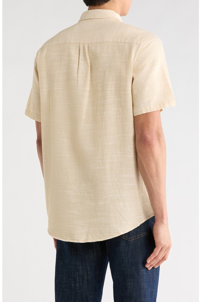 San Gabriel Short Sleeve Cotton Button-Up Shirt, Alternate, color, BOULDER