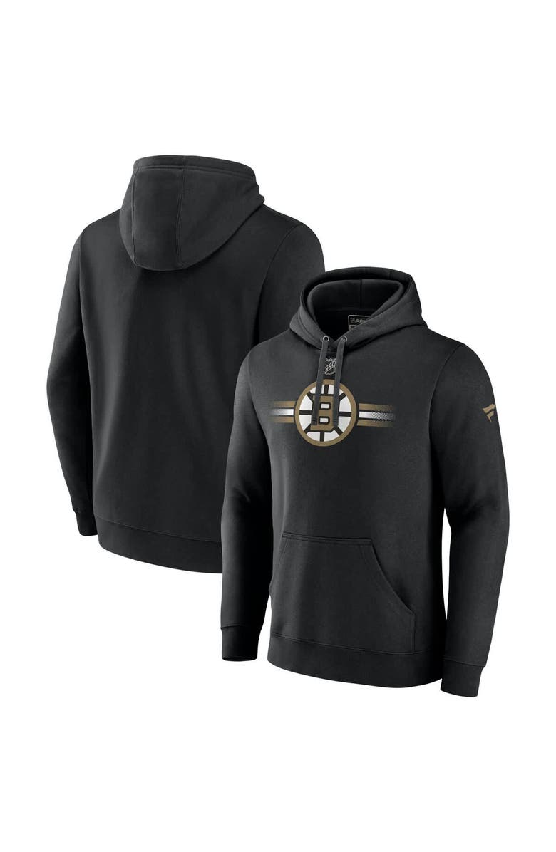 FANATICS Men's Fanatics Black Boston Bruins Secondary Logo Pullover Hoodie, Alternate, color, Black