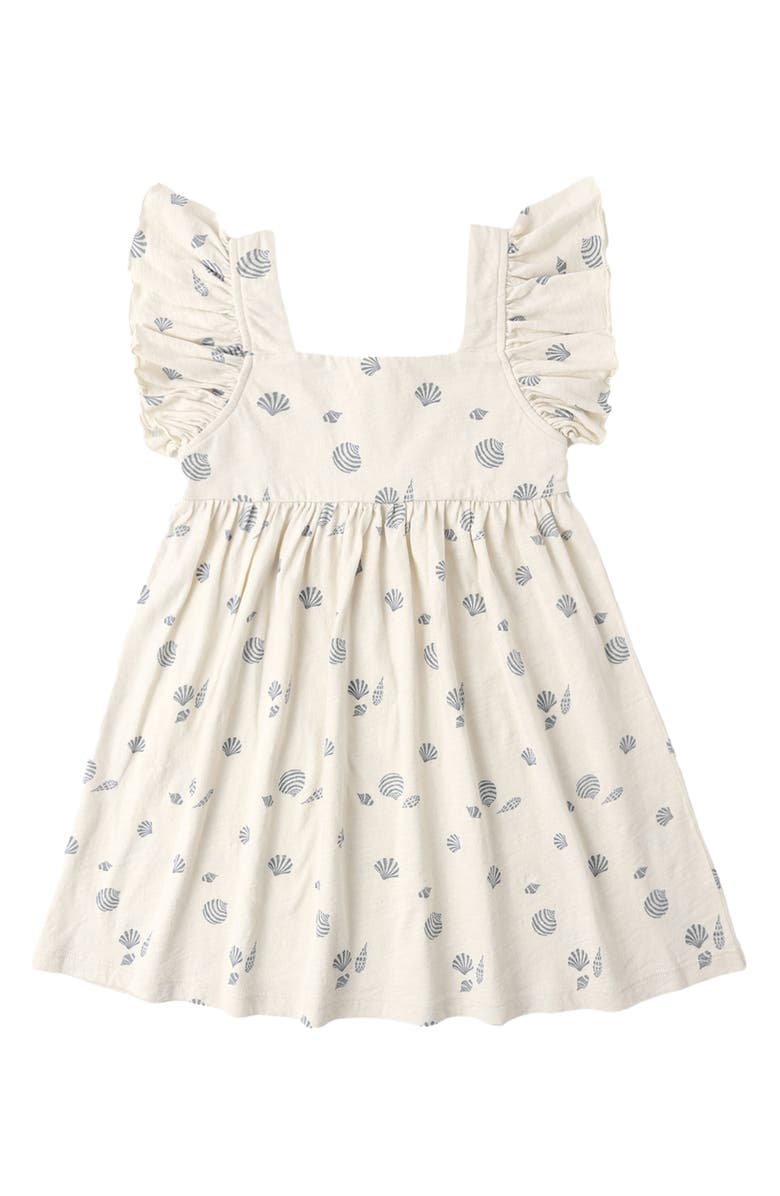 Rylee + Cru Mariposa Ruffle Cotton Dress with Bloomers, Alternate, color, Natural