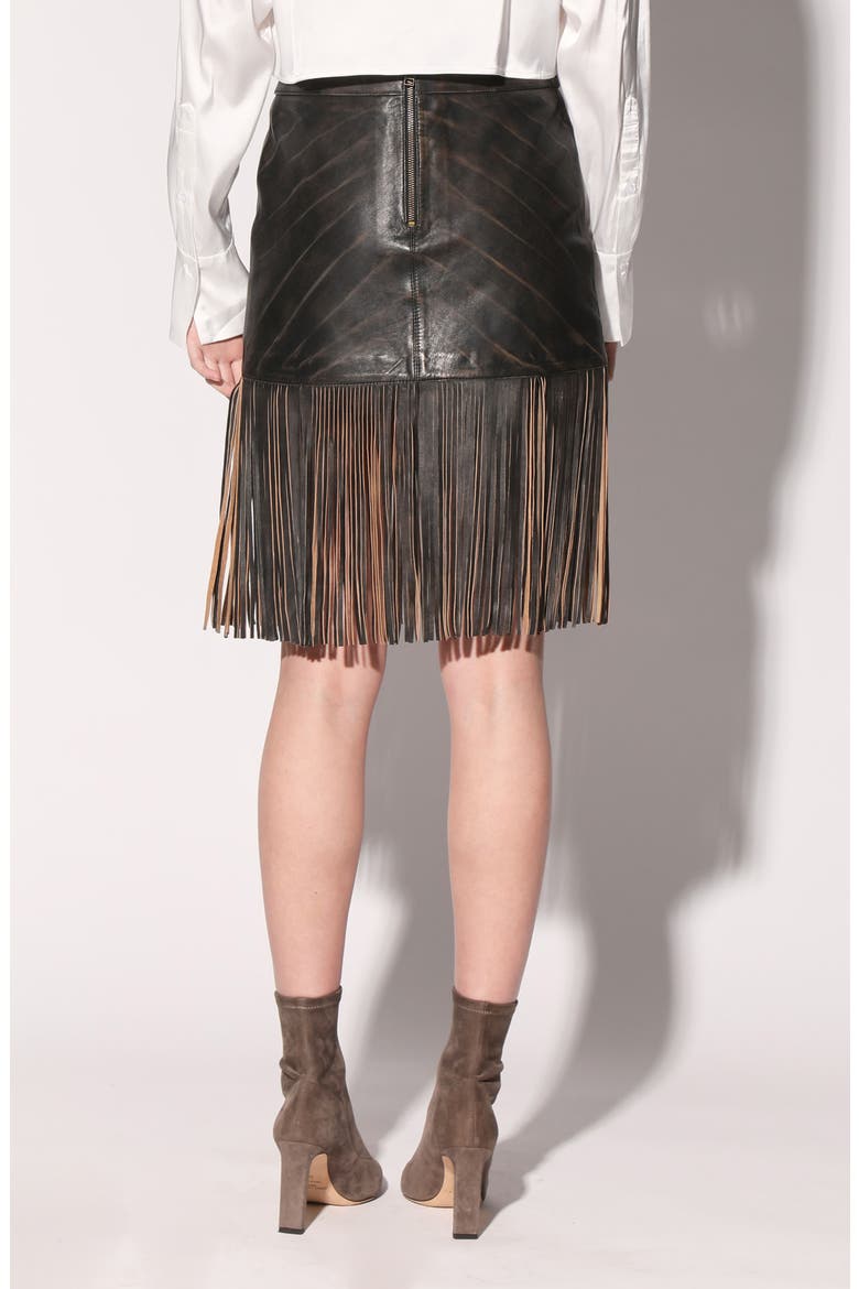 Sabrina High Waist Leather Skirt, Alternate, color, BLACK BEIGE