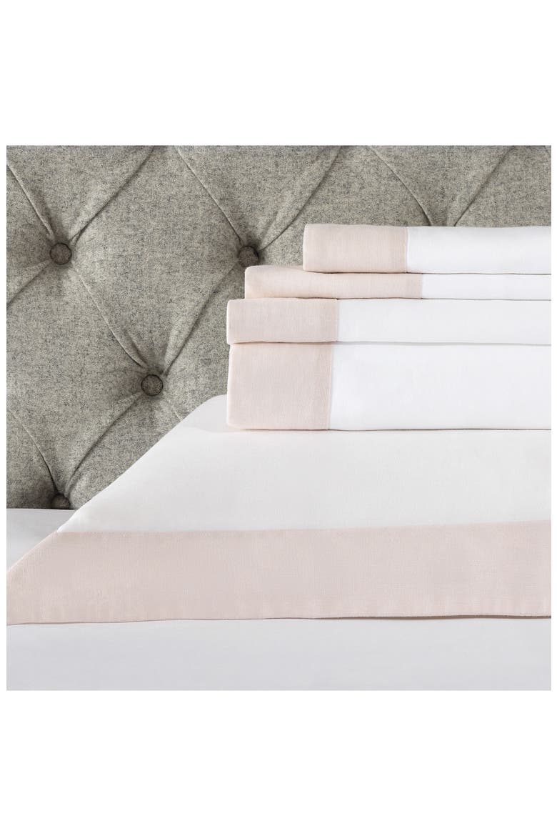 Portobello 200 Thread Count Flat Sheet, Main, color, PETAL/ WHITE