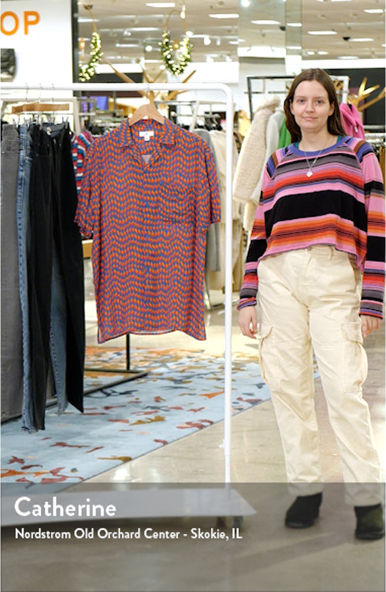 Print Short Sleeve Button-Up Camp Shirt, sales video thumbnail