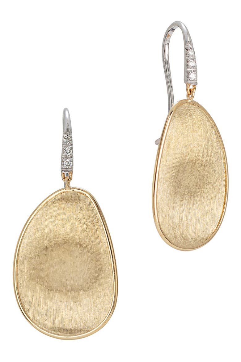 Lunaria 18K White Gold & Diamond Medium Drop Earrings, Alternate, color, 18K YELLOW GOLD
