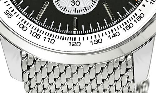 Porsamo Bleu Simon Mesh Strap Chronograph Watch, 44mm In Silver And Black
