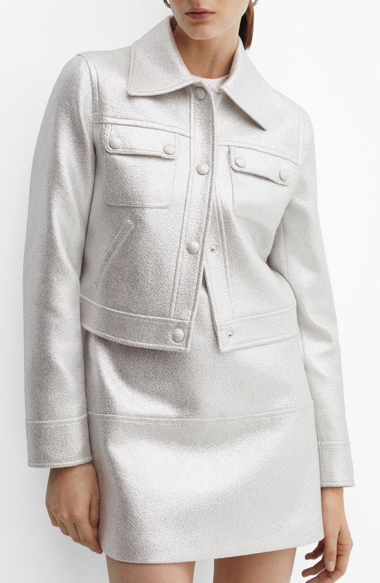 MANGO Metallic Pocket Jacket, Main, color, 