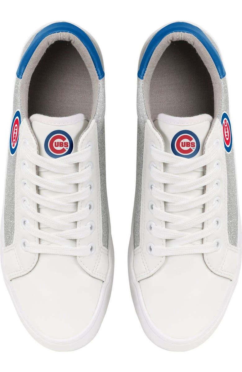 FOCO Women's FOCO Chicago Cubs Glitter Sneakers, Alternate, color,