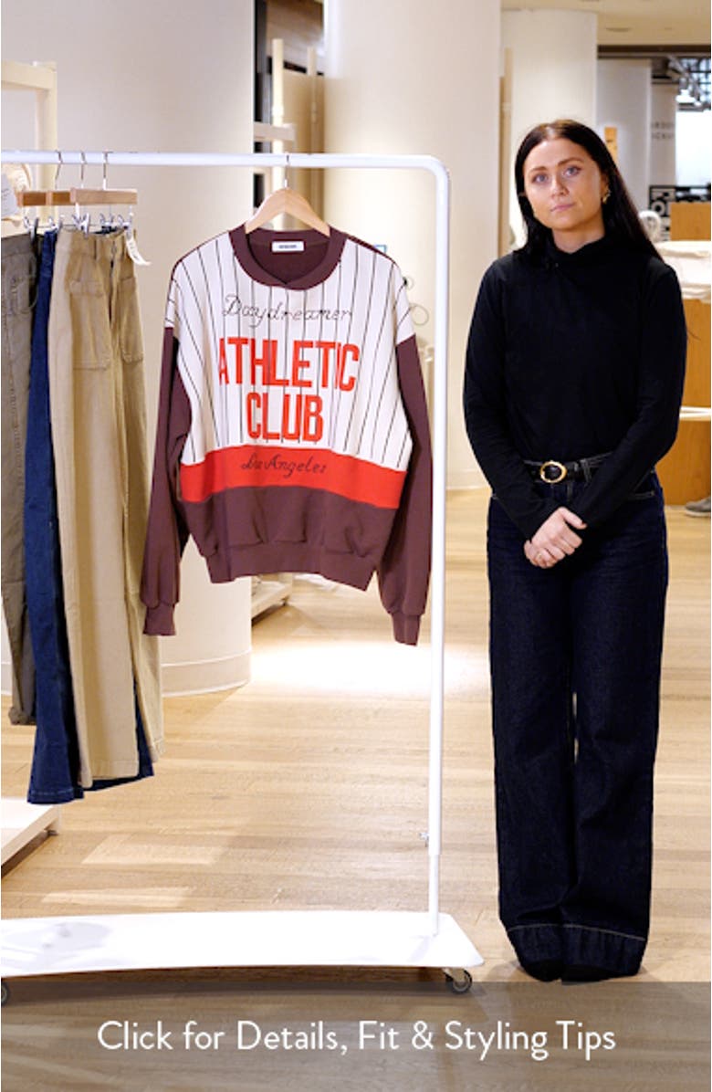 Athletic Club Colorblock Cotton Graphic Sweatshirt, sales video thumbnail