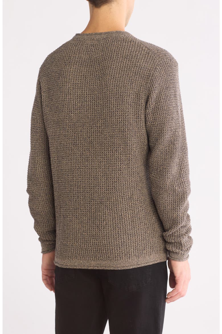 Tuck Stitch Roll Crewneck Sweater, Alternate, color, DIJON CHARCOAL TWIST