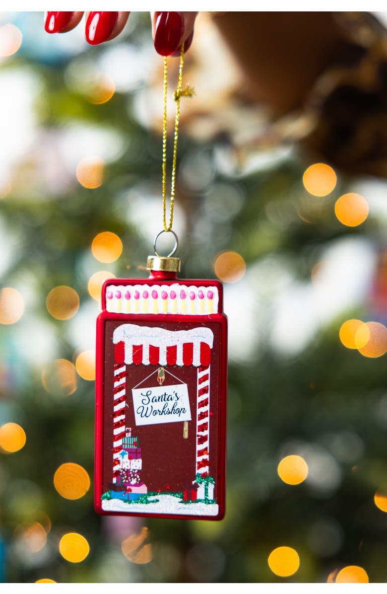 Furbish Matchbook Ornament - Santa's Workshop, Alternate, color, Red