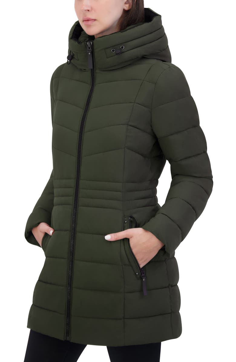 Laundry by Shelli Segal Stretch Puffer Jacket, Alternate, color, Moss Green