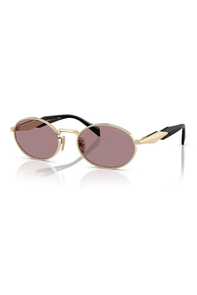 55mm Oval Sunglasses, Alternate, color, GOLD BROWN