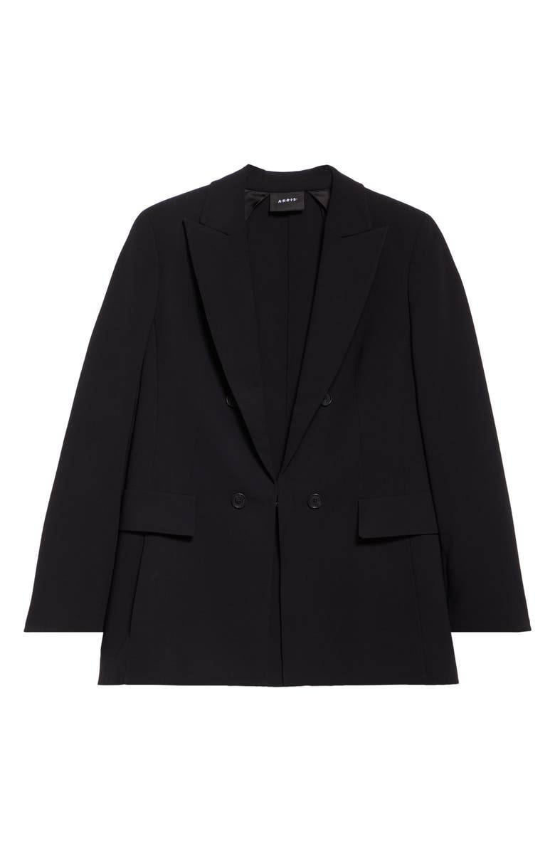Akris Lucia Double Breasted Wool Blend Blazer, Alternate, color, 009 Black