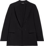 Akris Lucia Double Breasted Wool Blend Blazer